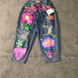 Colorful Graphic Women's Jeans